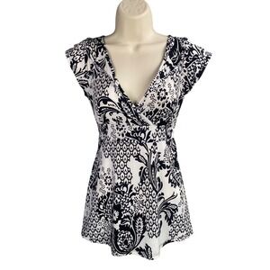 Y2k Babydoll Top Womens Medium Empire Waist Tie Indie Fairy Grunge Dark Cottage